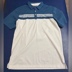 Travis Mathew Blue and White Golf Polo Shirt